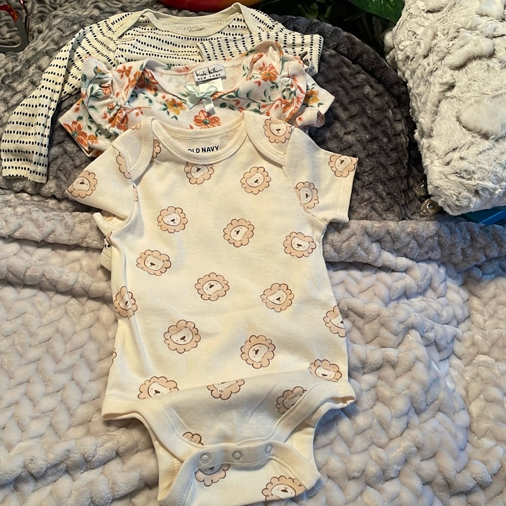 3 Pieces Baby Girl Onesie Bundle in Size: 12 M Gently Worn~ Like New Condition